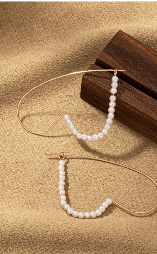 Heart Earrings with pearl