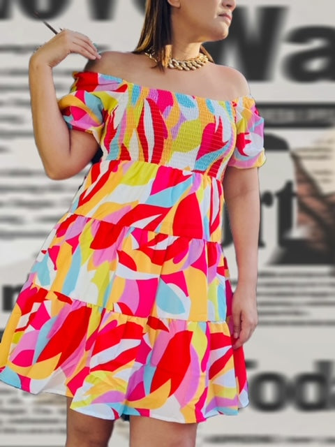 Geometric Multicolor Dress