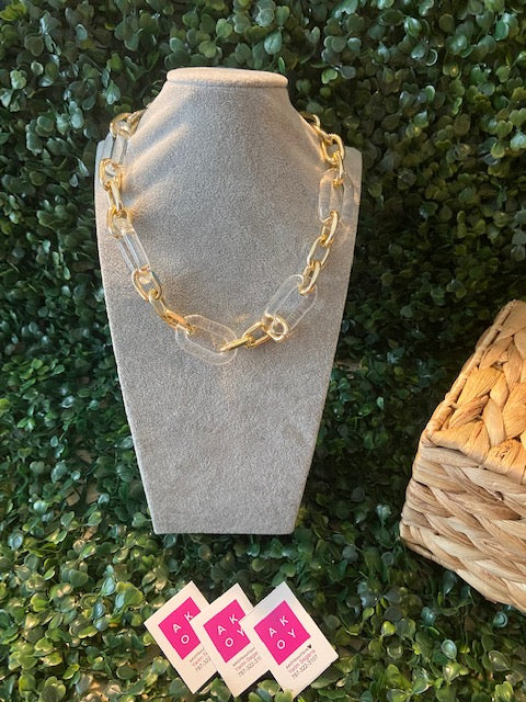 Clear & Gold  Necklace